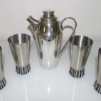 WMF, Trinkbecher, WMF Pitcher, 60er Jahre, Hotelsilber, Becher Set