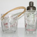 Cocktail Shaker Set, Bottoms Up, Bleikristall, ca. 1950